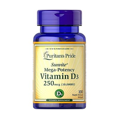 Puritan's Pride Vitamin D3 - 250mcg - 100 Softgels